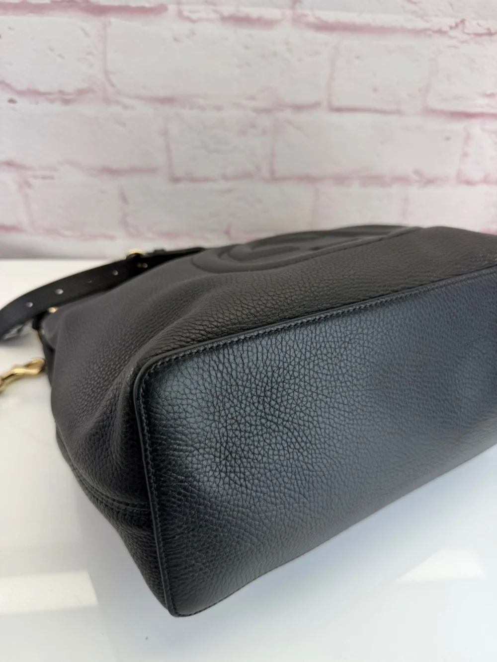 Gucci Pebbled Calfskin Large Soho Hobo Black - Picture 9 of 16